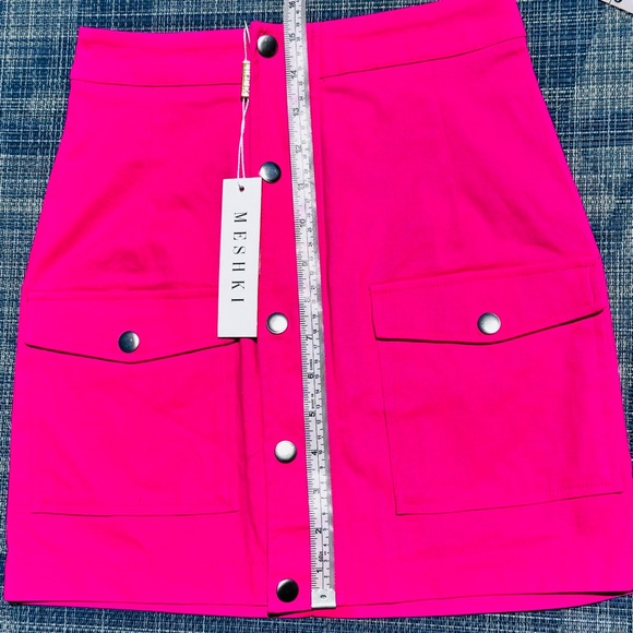 Meshki mini skirt from denim. Pink color. - Picture 4 of 5